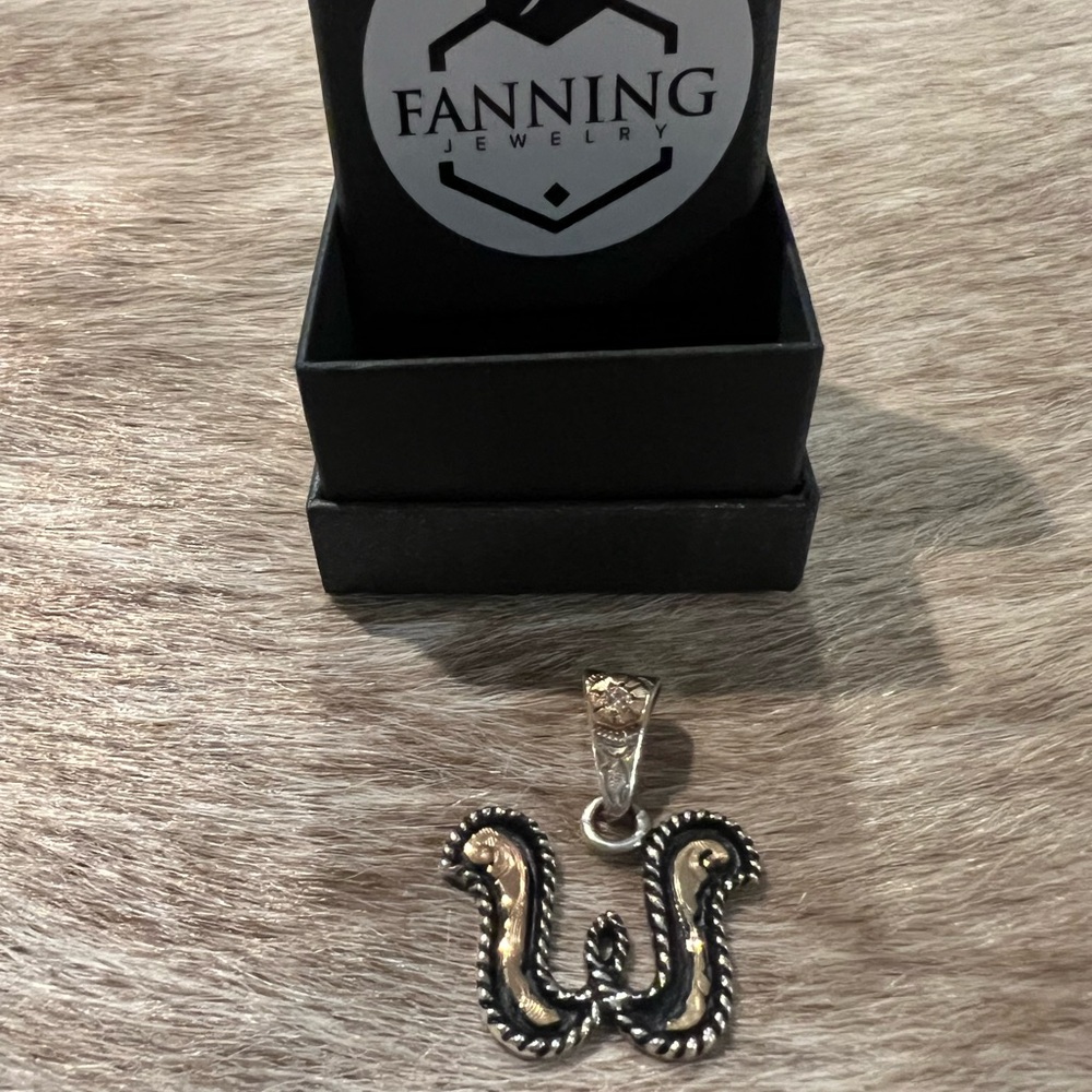 Fanning Jewelry .925 Silver and Gold Necklace Pendant
